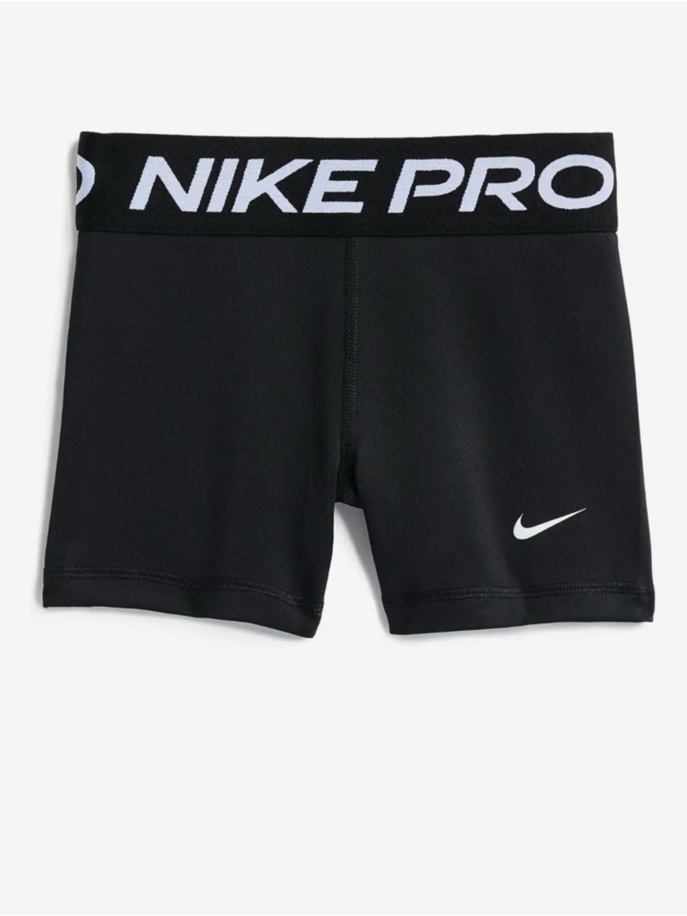 Nike Black Girls' Pro Compression Shorts with White Logo